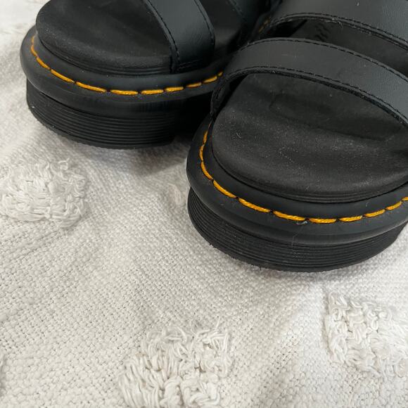 Dr. Martens Blaire Flatform Sandal Black Leather Women’s 9 Chunky Gladiator Goth - Picture 3 of 10